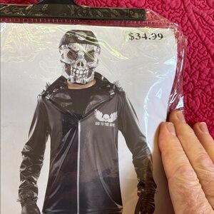 Black Skeleton Costume Jacket Halloween child size LG 12-14